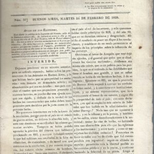DIARIO EL PAMPERO 24/2/1829 UNITARIOS Y FEDERALES