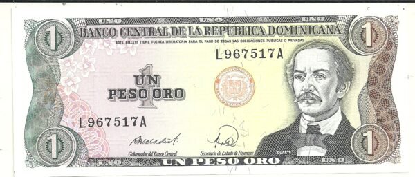 REPUBLICA DOMINICANA 1 PESO ORO 1984 PICK 126c UNC