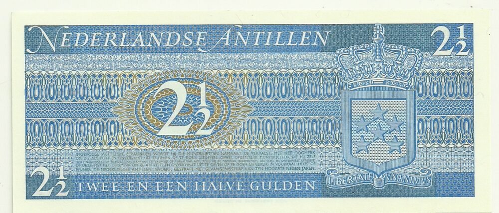 ANTILLAS HOLANDESAS 2 1/2 GULDEN 1970 PICK 21 UNC - Imagen 2