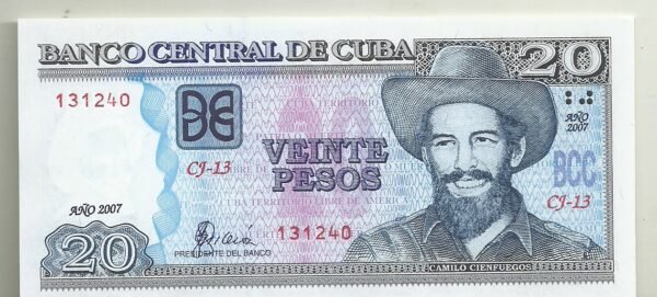 LA HABANA 20 PESOS 2007 UNC