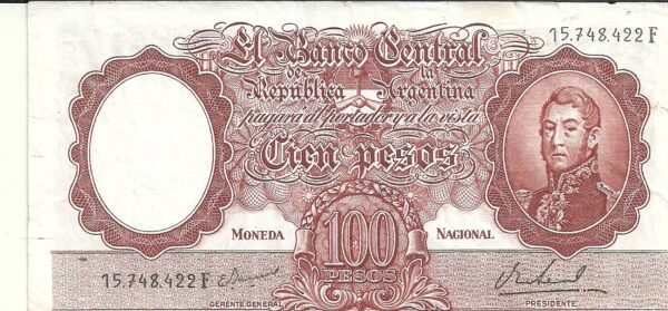 ARGENTINA 100 PESOS BOT 2081 VF