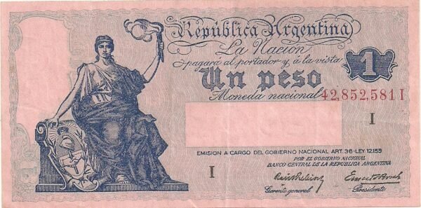 ARGENTINA 1 PESO BOT 1822 XF SERIE I