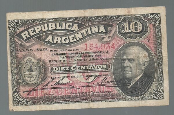 ARGENTINA 10 CENTAVOS FRACCIONARIO BOT 1046 VF