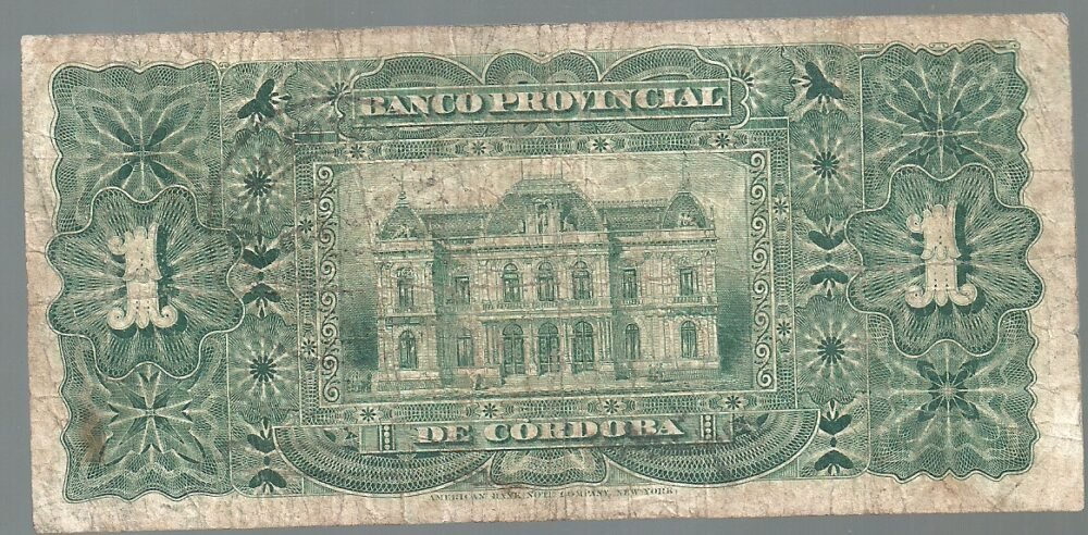 ARGENTINA 1 PESO BANCO PROVINCIAL DE CORDOBA BAU 116 VF - Imagen 2