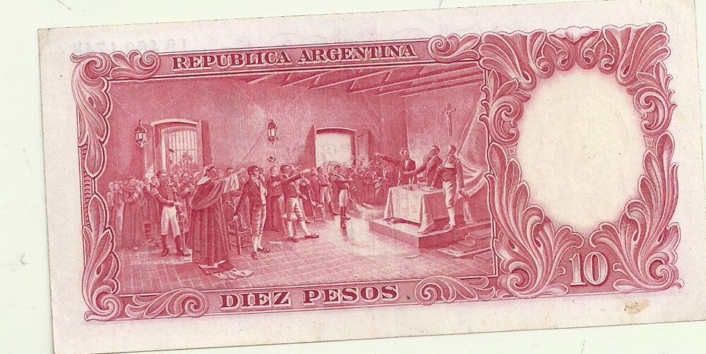 ARGENTINA 10 PESOS MONEDA NACIONAL BOT 1941 XF - Imagen 2