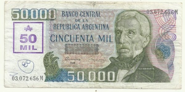 ARGENTINA 50000 AUSTRALES TRANSITORIOS BOT 2884 F++