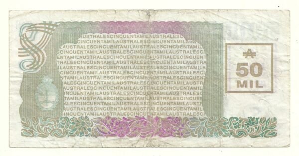 ARGENTINA 50000 AUSTRALES TRANSITORIOS BOT 2884 F++ - Imagen 2
