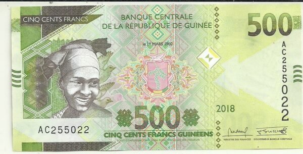 REPUBLICA DE GUINEA 500 FRANCS 2018 UNC