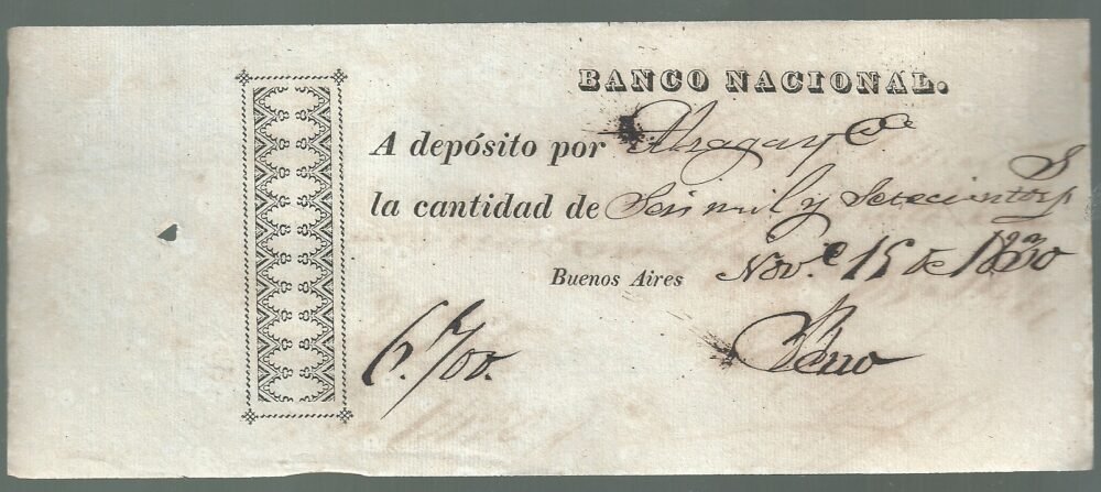 ARGENTINA BANCO NACIONAL 1830