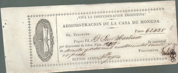 ARGENTINA VIVA LA CONFEDERACION ARGENTINA 1854