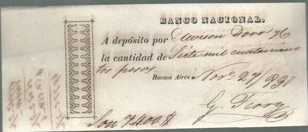 ARGENTINA BANCO NACIONAL 1830