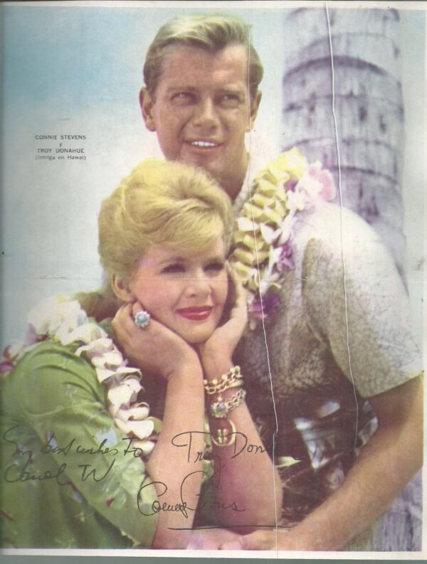 Poster Tv Guia CONNIE STEVENS Y TROY DONAHUE-INTRIGA EN HAWAII