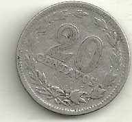 ARGENTINA 20 CV 1913 CUPRONIQUEL CJ 64 F+ - Imagen 2