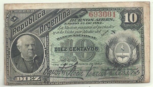ARGENTINA 10 CENTAVOS FRACCIONARIO COL 011