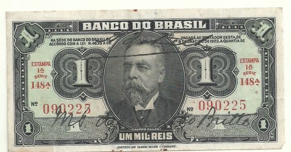 BRASIL UN MIL REIS  198/1/1923 P 110b