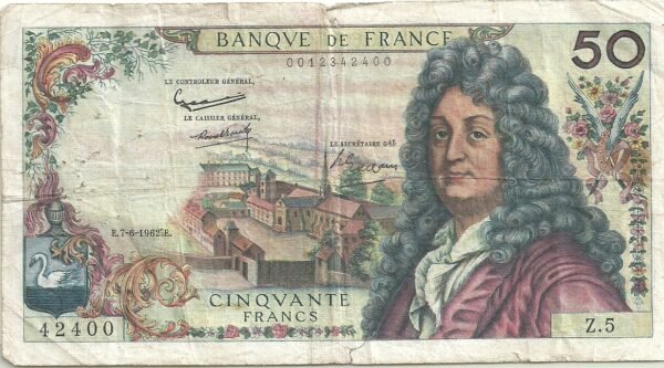 FRANCIA 50 FRANC 7/6/1962 P 148