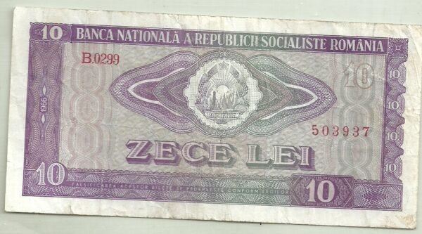 RUMANIA 10 LEI 1966 P 94a