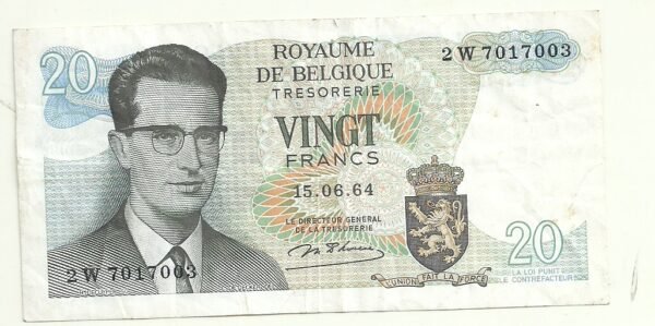 BELGICA 20 FRANCS 1964 P 138