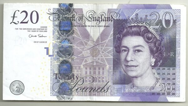 INGLATERRA 20 POUNDS P 392