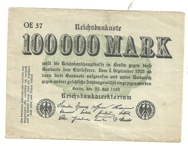 ALEMANIA 100000 MARK 1923 P 91