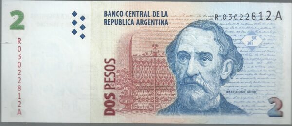 ARGENTINA 2 PESOS REPOSICION BOT 3230 UNC