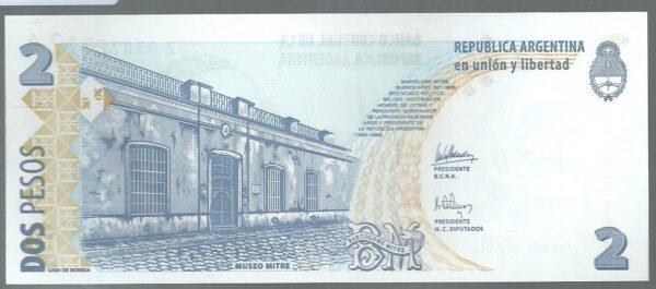 ARGENTINA 2 PESOS REPOSICION BOT 3230 UNC - Imagen 2