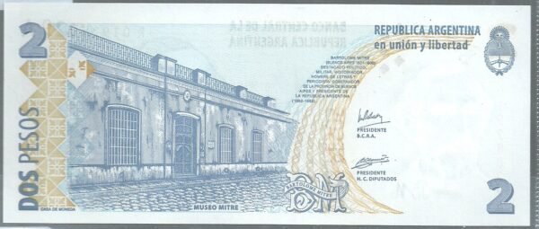 ARGENTINA 2 PESOS REPOSICION BOT 3223 UNC - Imagen 2