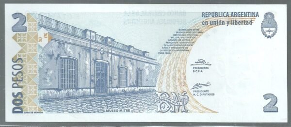 ARGENTINA 2 PESOS REPOSICION BOT 3218 UNC - Imagen 2