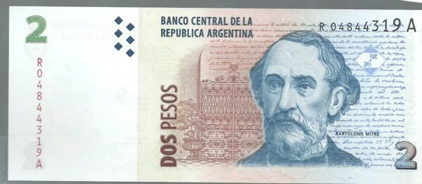 ARGENTINA 2 PESOS REPOSICION BOT 3244 UNC