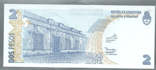 ARGENTINA 2 PESOS REPOSICION BOT 3246 UNC - Imagen 2