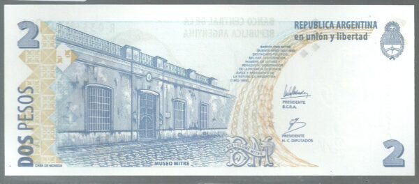 ARGENTINA 2 PESOS REPOSICION BOT 3236 UNC - Imagen 2