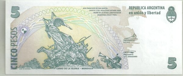 ARGENTINA 5 PESOS REPOSICION BOT 3329 UNC - Image 2