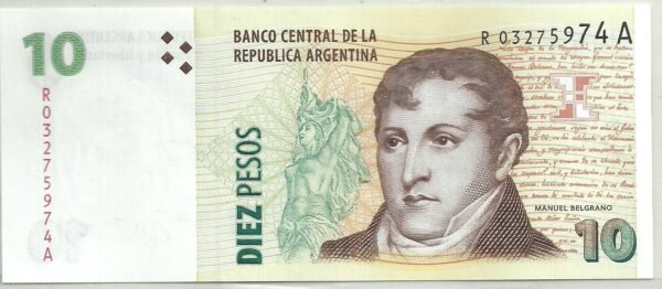 ARGENTINA 10 PESOS REPOSICION BOT 3428 UNC