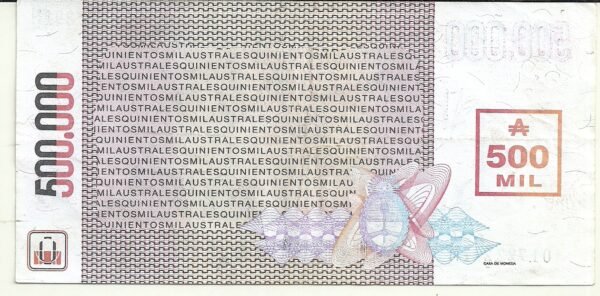ARGENTINA 500000 AUSTRALES TRASNSITORIO BOT 2897 - Imagen 2