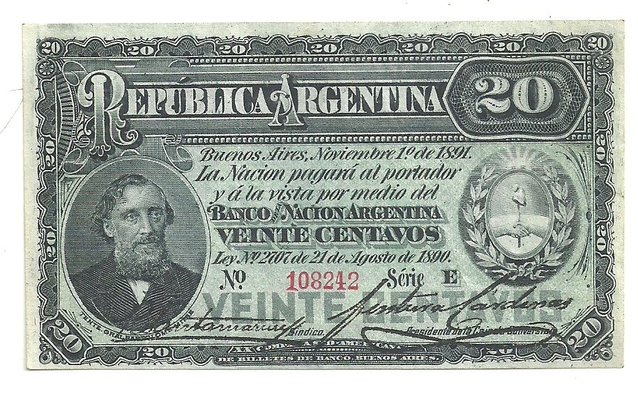 ARGENTINA FRACCIONARIO 20 CENTAVOS BOT 1022 UNC