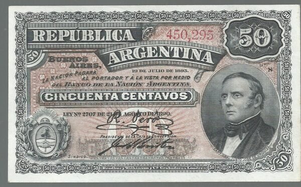 ARGENTINA FRACCIONARIO 50 CENTAVOS  BOT 1052 UNC