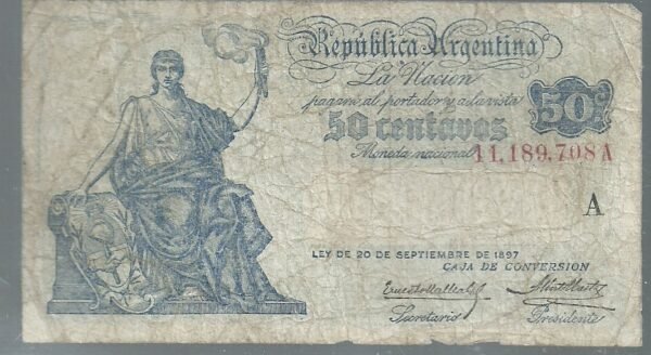 ARGENTINA 50 CENTAVOS CAJA DE CONVERSION BOT 1527