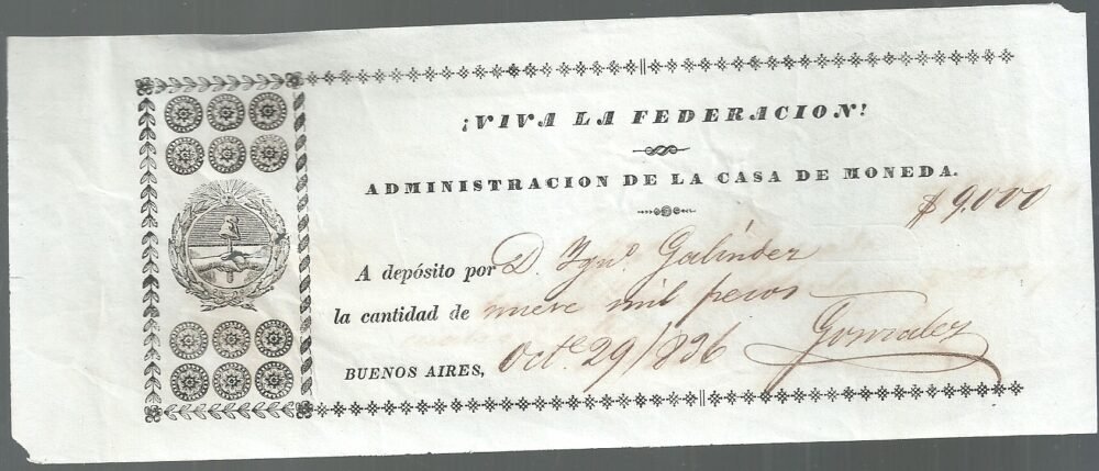 ARGENTINA VIVA LA FEDERACION CASA DE MONEDA 1826