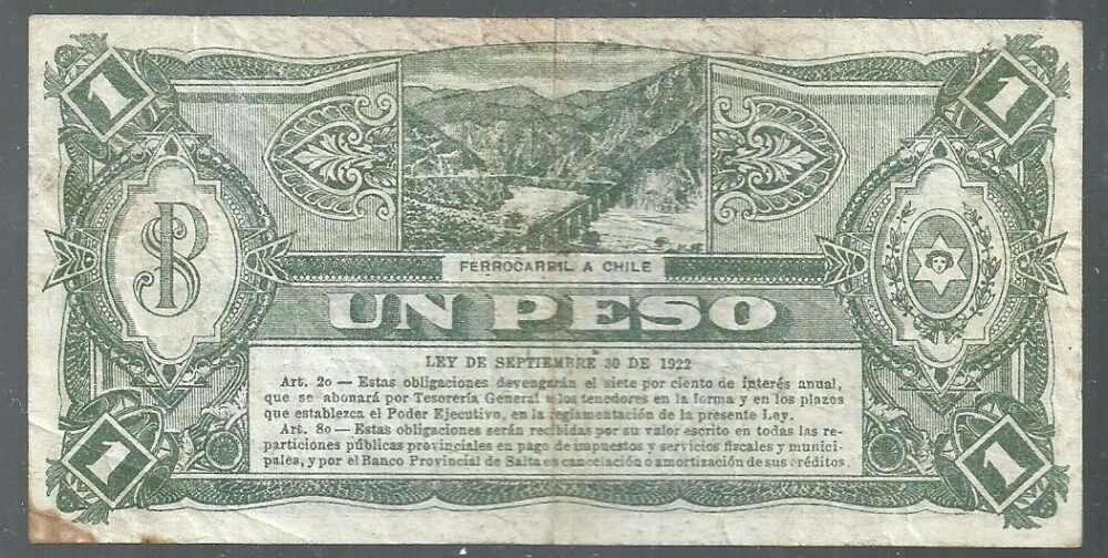 ARGENTINA SALTA 1 PESO 1928 PS 213 G - Imagen 2