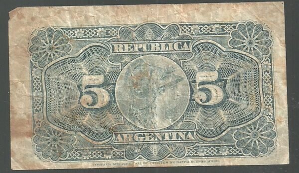 ARGENTINA FRACCIONARIO 5 CENTAVOS  BOT 1009 F++ - Image 2