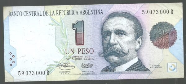 ARGENTINA CONVERTIBLE 1 PESO PELLEGRINI BOT 3006 VF+