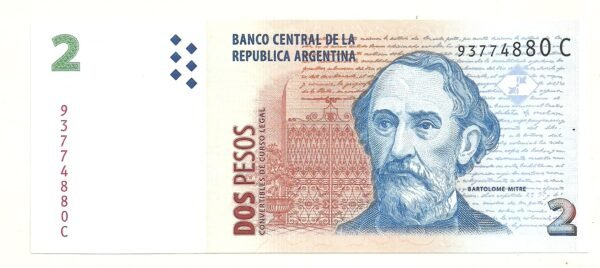 ARGENTINA 2 PESOS BOT 3206 UNC SERIE C