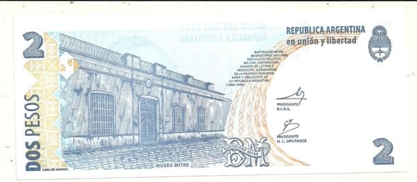 ARGENTINA 2 PESOS BOT 3202 AU SERIE A - Imagen 2