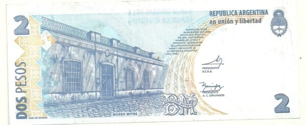 ARGENTINA 2 PESOS BOT 3240 XF-SERIE K - Imagen 2