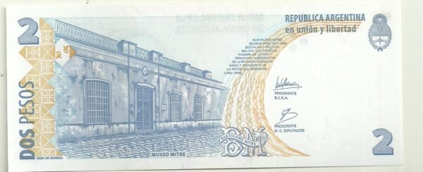 ARGENTINA 2 PESOS BOT 3232 UNC  SERIE I - Imagen 2