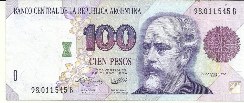 ARGENTINA 100 PESOS BOT 3078 vf+ SERIE B