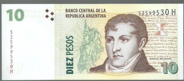 ARGENTINA 10 PESOS BOT 3425 UNC SERIE H