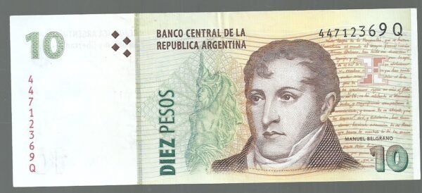 ARGENTINA 10 PESOS BOT 3448 XF+ SERIE Q