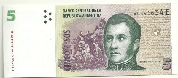 ARGENTINA 5 PESOS BOT 3322 XF