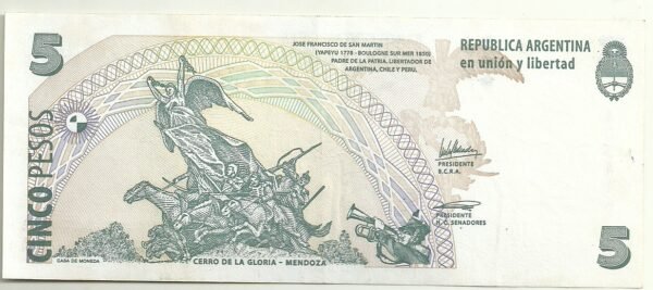 ARGENTINA 5 PESOS BOT 3322 XF - Imagen 2